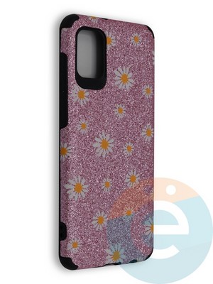 Накладка силиконовая с ромашками для Samsung Galaxy A31 розовая - фото 40222
