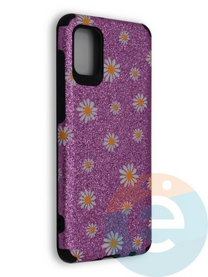 Накладка силиконовая с ромашками для Samsung Galaxy A31 фиолетовая - фото 40224