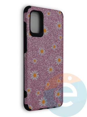 Накладка силиконовая с ромашками для Samsung Galaxy A71 розовая - фото 40243