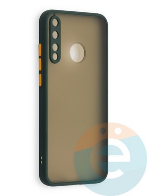 Накладка пластиковая с силиконовой окантовкой с защищенной камерой для Huawei P40 Lite E/Y7P/ Honor 9C зеленая - фото 40534
