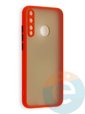 Накладка пластиковая с силиконовой окантовкой с защищенной камерой для Huawei P40 Lite E/Y7P/ Honor 9C красная - фото 40535
