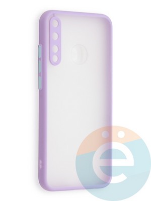 Накладка пластиковая с силиконовой окантовкой с защищенной камерой для Huawei P40 Lite E/Y7P/ Honor 9C сереневая - фото 40536