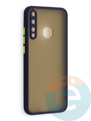 Накладка пластиковая с силиконовой окантовкой с защищенной камерой для Huawei P40 Lite E/Y7P/ Honor 9C синяя - фото 40537