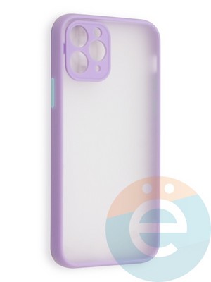Накладка пластиковая с силиконовой окантовкой с защищенной камерой для iPhone 11 Pro сиреневая - фото 40550