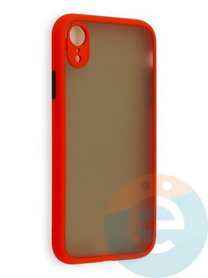 Накладка пластиковая с силиконовой окантовкой с защищенной камерой для iPhone XR красная - фото 40558