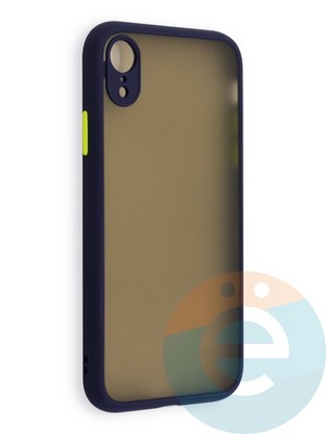 Накладка пластиковая с силиконовой окантовкой с защищенной камерой для iPhone XR синяя - фото 40559