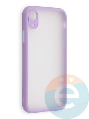 Накладка пластиковая с силиконовой окантовкой с защищенной камерой для iPhone XR сиреневая - фото 40560