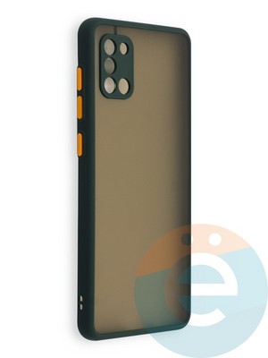 Накладка пластиковая с силиконовой окантовкой с защищенной камерой для Samsung Galaxy A31 зеленая - фото 40571