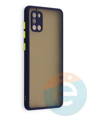 Накладка пластиковая с силиконовой окантовкой с защищенной камерой для Samsung Galaxy A31 синяя - фото 40573
