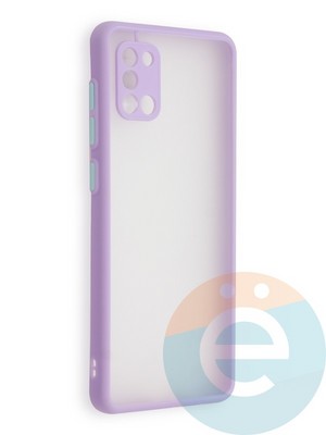 Накладка пластиковая с силиконовой окантовкой с защищенной камерой для Samsung Galaxy A31 сиреневая - фото 40574