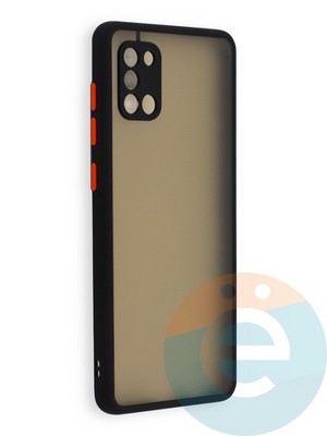 Накладка пластиковая с силиконовой окантовкой с защищенной камерой для Samsung Galaxy A31 черная - фото 40576