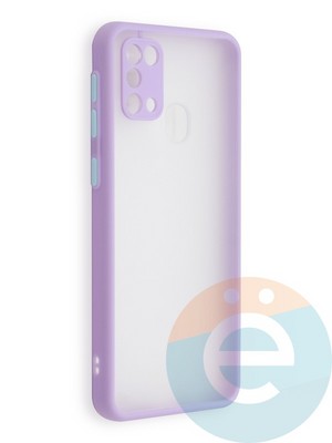 Накладка пластиковая с силиконовой окантовкой с защищенной камерой для Samsung Galaxy M31 сиреневая - фото 40578