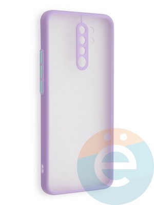 Накладка пластиковая с силиконовой окантовкой с защищенной камерой для Xiaomi Redmi 9 сиреневая - фото 40580