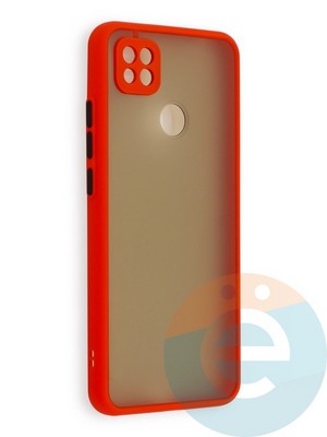 Накладка пластиковая с силиконовой окантовкой с защищенной камерой для Xiaomi Redmi 9C/10A красная - фото 40588