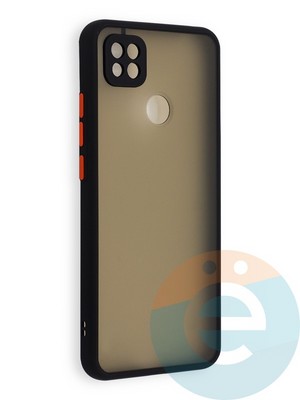 Накладка пластиковая с силиконовой окантовкой с защищенной камерой для Xiaomi Redmi 9C/10A черная - фото 40589
