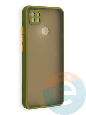 Накладка пластиковая с силиконовой окантовкой с защищенной камерой для Xiaomi Redmi 9C/10A хаки - фото 40592