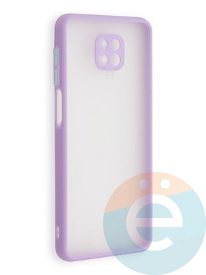 Накладка пластиковая с силиконовой окантовкой с защищенной камерой для Xiaomi Redmi Note 9S/9 Pro сиреневая - фото 40595