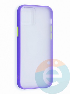 Накладка пластиковая с силиконовой окантовкой для iPhone 12 6.1 сиреневая - фото 40643