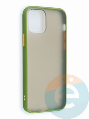 Накладка пластиковая с силиконовой окантовкой для iPhone 13 Pro хаки - фото 46093