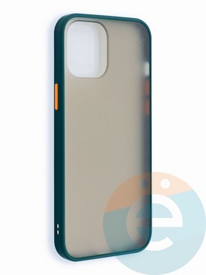 Накладка пластиковая с силиконовой окантовкой для iPhone 12 6.7 зеленая - фото 40646