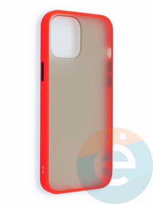 Накладка пластиковая с силиконовой окантовкой для iPhone 12 6.7 красная - фото 40647