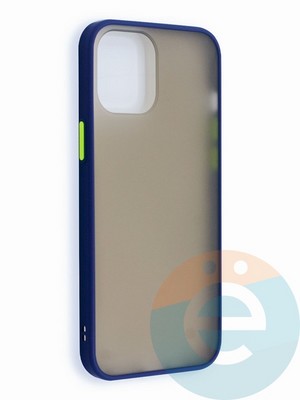 Накладка пластиковая с силиконовой окантовкой для iPhone 12 6.7 синяя - фото 40648