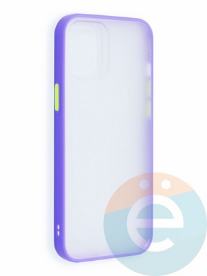 Накладка пластиковая с силиконовой окантовкой для iPhone 12 6.7 сиреневая - фото 40649