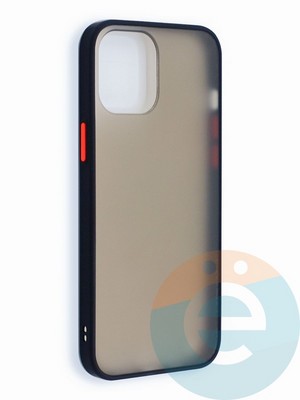 Накладка пластиковая с силиконовой окантовкой для iPhone 12 6.7 черная - фото 40651