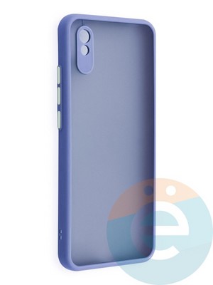 Накладка пластиковая с силиконовой окантовкой с защищенной камерой для Xiaomi Redmi 9A сиреневая - фото 40692