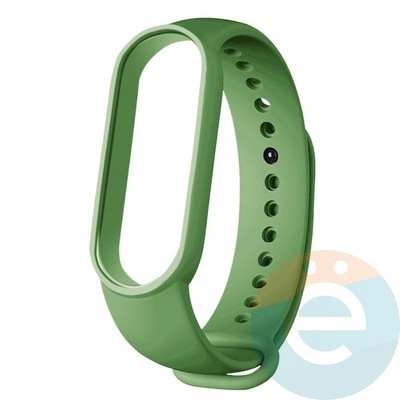 Силиконовый ремешок для Xiaomi Mi band 5/6 болотный - фото 40718