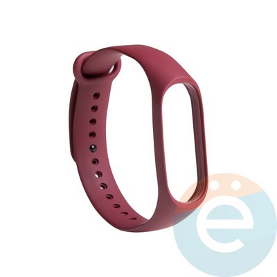 Силиконовый ремешок для Xiaomi Mi band 5/6 бордовый - фото 40719