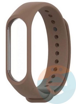 Силиконовый ремешок для Xiaomi Mi band 5/6 кофейный - фото 40725