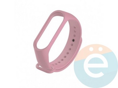 Силиконовый ремешок для Xiaomi Mi band 5/6 пудровый - фото 40728