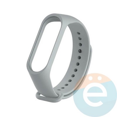 Силиконовый ремешок для Xiaomi Mi band 5/6 серый - фото 40731