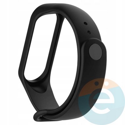 Силиконовый ремешок для Xiaomi Mi band 5/6 черный - фото 40738