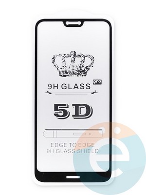 Защитное стекло 9D с полной проклейкой на Nokia 7.1 черное - фото 40755