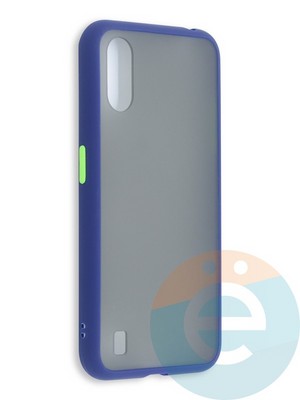 Накладка пластиковая с силиконовой окантовкой для Samsung Galaxy A01 синяя - фото 41442