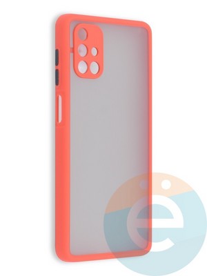 Накладка пластиковая с силиконовой окантовкой с защищенной камерой для Samsung Galaxy M51 красная - фото 41448