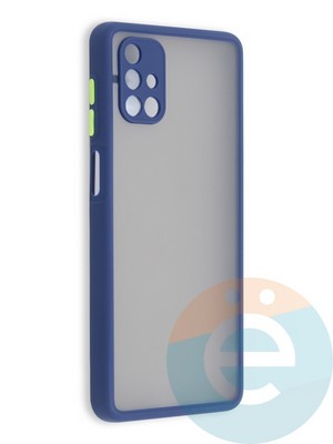 Накладка пластиковая с силиконовой окантовкой с защищенной камерой для Samsung Galaxy M51 синяя - фото 41449