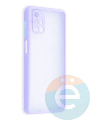 Накладка пластиковая с силиконовой окантовкой с защищенной камерой для Samsung Galaxy M51 сиреневая - фото 41450
