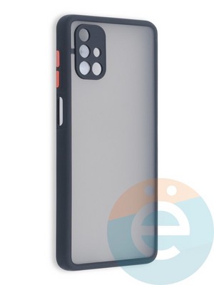 Накладка пластиковая с силиконовой окантовкой с защищенной камерой для Samsung Galaxy M51 черная - фото 41452