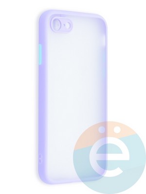 Накладка пластиковая с силиконовой окантовкой с защищенной камерой для iPhone 7/8/SE 2020 сиреневая - фото 41457