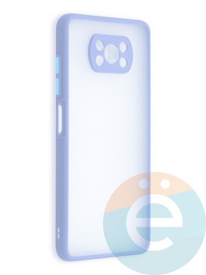 Накладка пластиковая с силиконовой окантовкой с защищенной камерой для Poco X3/X3 Pro сиреневая - фото 41460