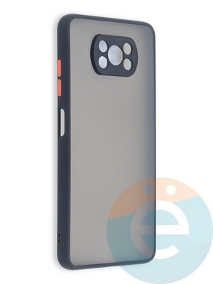 Накладка пластиковая с силиконовой окантовкой с защищенной камерой для Poco X3/X3 Pro черная - фото 41462