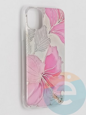 Накладка комбинированная Flowers с силиконовой окантовкой для Apple iPhone 11 вид1 - фото 41548