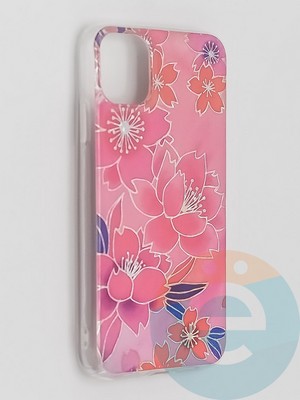 Накладка комбинированная Flowers с силиконовой окантовкой для Apple iPhone 11 вид2 - фото 41550
