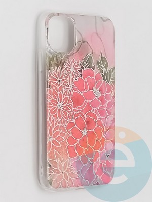 Накладка комбинированная Flowers с силиконовой окантовкой для Apple iPhone 11 вид4 - фото 41552