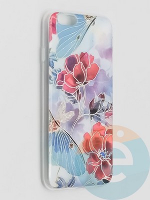 Накладка комбинированная Flowers с силиконовой окантовкой для Apple iPhone 6/6s вид3 - фото 41561