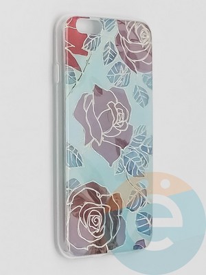 Накладка комбинированная Flowers с силиконовой окантовкой для Apple iPhone 6/6s вид6 - фото 41564