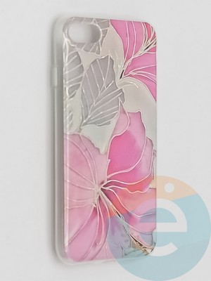 Накладка комбинированная Flowers с силиконовой окантовкой для Apple iPhone 7/8/SE2 вид1 - фото 41568